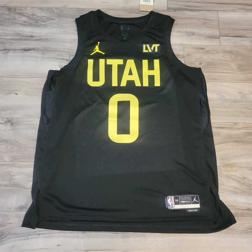 NBA Hendricks #0 Jersey Mens XXL, Black Utah Jazz Jordan Jumpman $130 NEW